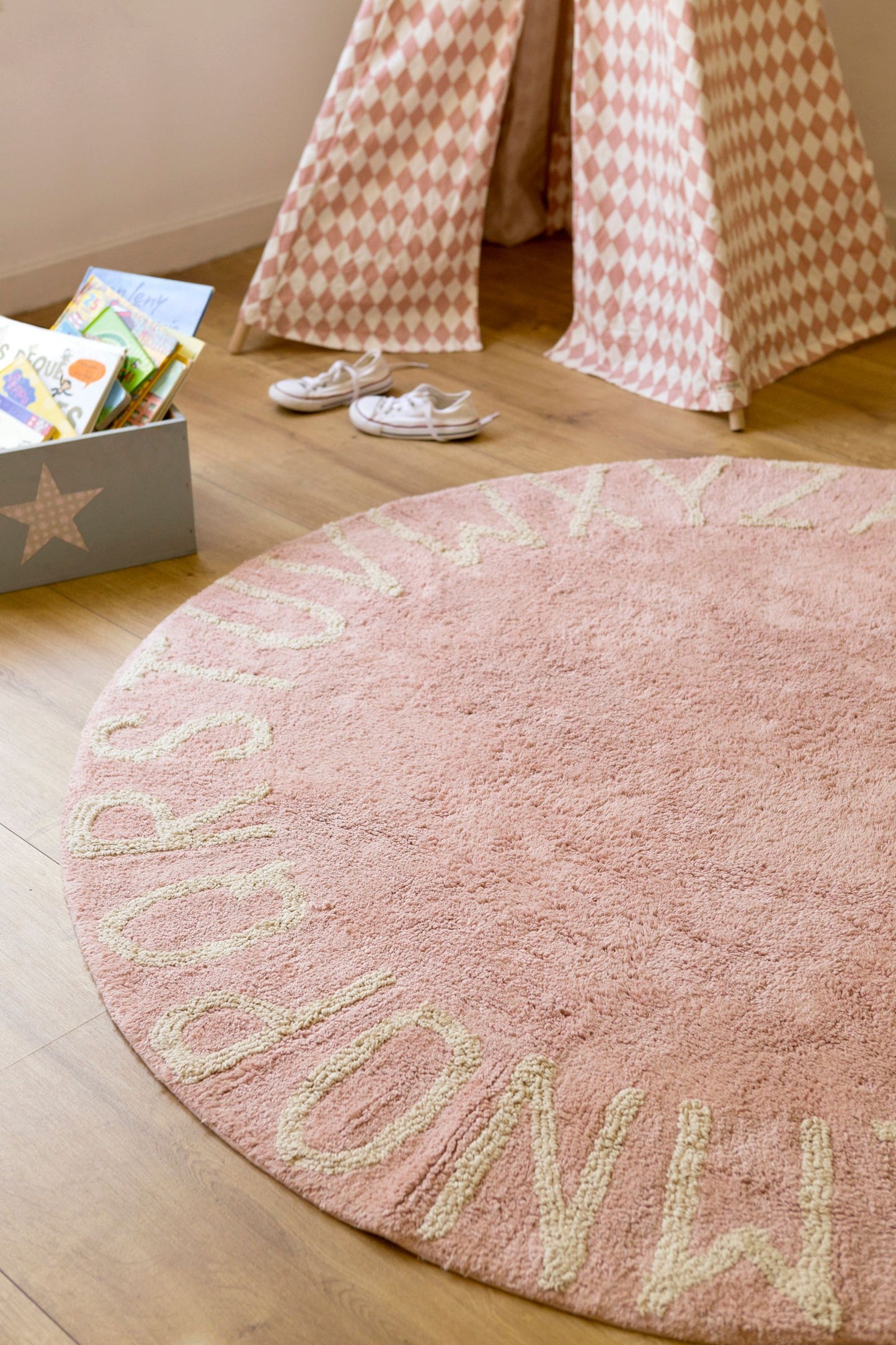Washable Rug Round ABC Vintage Nude-Natural