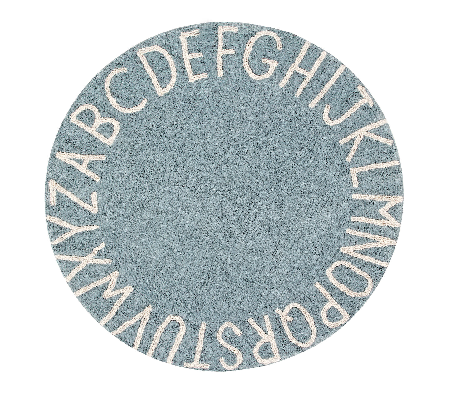 Washable Rug Round ABC Vintage Blue-Natural