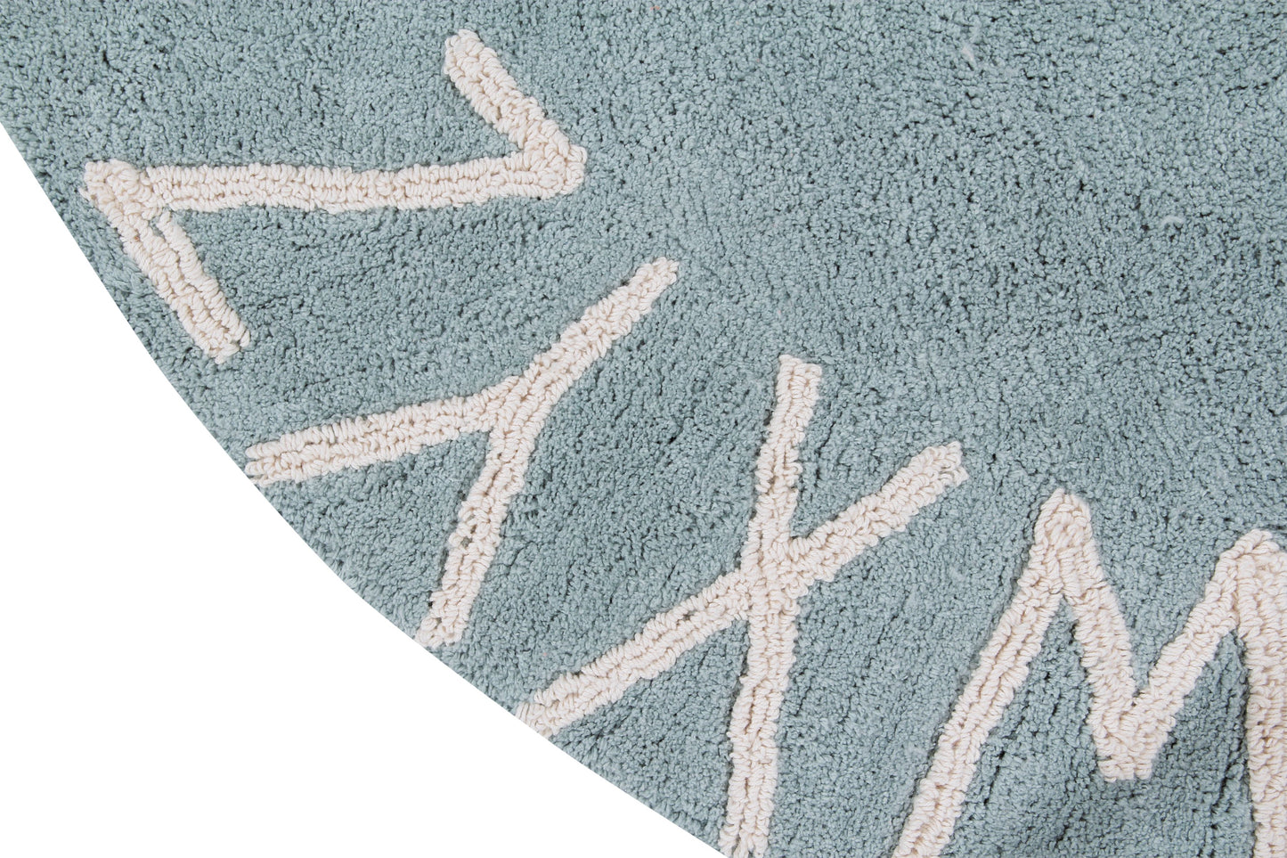 Washable Rug Round ABC Vintage Blue-Natural
