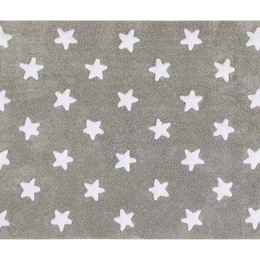Washable Rug Stars Grey- White