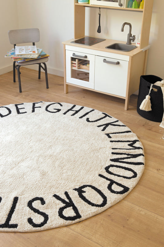 ABC ROUND WASHABLE RUG